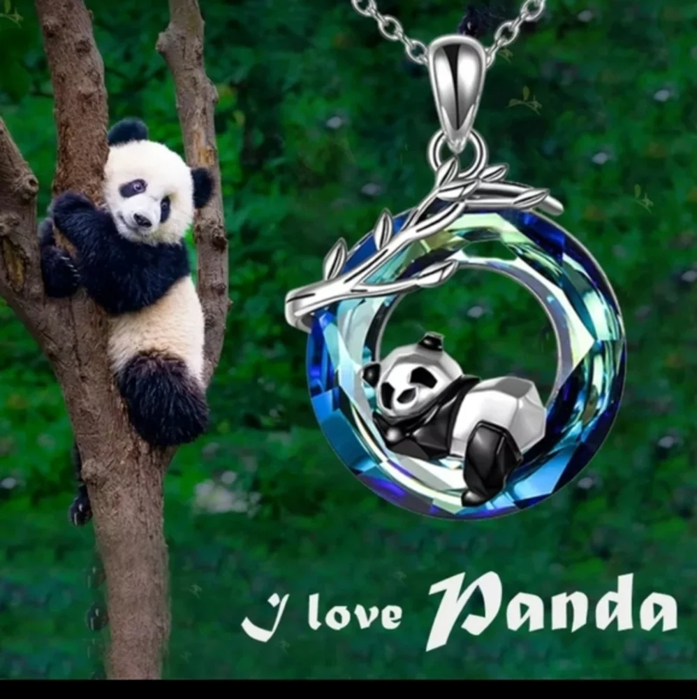 Silver Panda Necklace‎